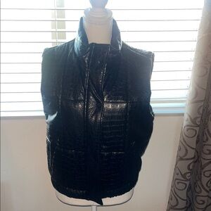 Vintage Havana Black Crocodile Pattern Vest